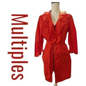 𝅺red Multiples jacket Trench coat style womens Size small